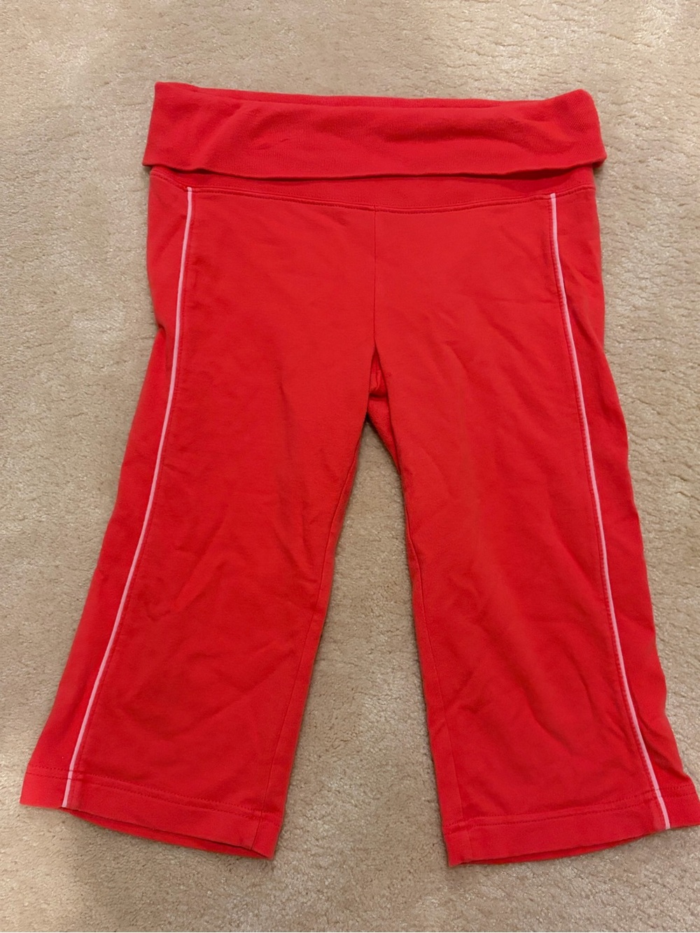FILA Sport Kids Peach/Orange Fold-Over Waist Capris / Long Shorts